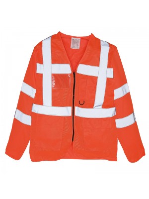 Plain Hi-vis executive long sleeve waistcoa Yoko 120 GSM